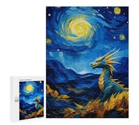 500 PCS Jigsaws Adults Puzzles Dragon Under Starry Night Jigsaw for Adults Relax Games Birthday Present Birthday And Unique Gifts 500 PCS