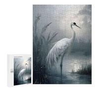 500 PCS Jigsaws Adults Puzzles Elegant White Crane in Misty Waters Jigsaw for Adults Hands-on Game Precision Cutting Parent-child Interaction 500 PCS