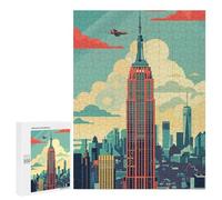500 PCS Jigsaws Adults Puzzles Empire State Building Skyline Jigsaw Puzzle Family Game Analysis And Logic Parent-child Interaction 500 PCS