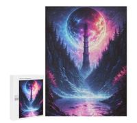 500 PCS Jigsaws Adults Puzzles Fantasy Tower Landscape Jigsaw for Adults Hands-on Game Precision Cutting Parent-child Interaction 500 PCS