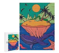 500 PCS Jigsaws Adults Puzzles Fantasy Whale Island Jigsaw Puzzle Family Game Analysis And Logic Parent-child Interaction 500 PCS