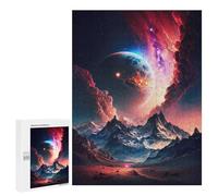 500 PCS Jigsaws Adults Puzzles Galactic Mountain Planet Jigsaw for Adults Relax Games Birthday Present Birthday And Unique Gifts 500 PCS