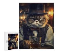 500 PCS Jigsaws Adults Puzzles Gentleman Grumpy Cat Adult Puzzles Relaxing Games Precision Cutting Unique Gifts for Birthday And Christmas 500 PCS