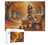 500 PCS Jigsaws Adults Puzzles Gifts Autumnal Forest Bench Scene Jigsaw Puzzle Relax Games Staycation Kill Time Birthday Present, Gifts, 500 PCS