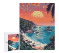 500 PCS Jigsaws Adults Puzzles Gifts Big Sur Beach Pixel Art Jigsaw for Adults Relax Games Home Decoration Birthday Present, Gifts, 500 PCS