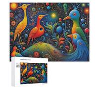 500 PCS Jigsaws Adults Puzzles Gifts Colorful Fantasy Birds-1 Jigsaw Puzzle Relax Games Staycation Kill Time Birthday Present, Gifts, 500 PCS
