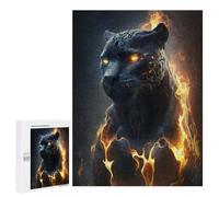 500 PCS Jigsaws Adults Puzzles Gifts Flaming Leopard Portrait Jigsaw for Adults Relax Games Home Decoration Birthday Present, Gifts, 500 PCS