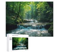 500 PCS Jigsaws Adults Puzzles Gifts Forest Stream Waterfall Puzzle for Adults Family Games Presents for Women Birthday Present, Gifts, 500 PCS