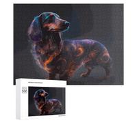 500 PCS Jigsaws Adults Puzzles Gifts Galactic Dachshund Cosmic Canine Art Jigsaw Puzzle Relax Games Staycation Kill Time Birthday Present, Gifts, 500 PCS