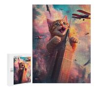 500 PCS Jigsaws Adults Puzzles Gifts Giant Cat Attack Building Jigsaw for Adults Relax Games Home Decoration Birthday Present, Gifts, 500 PCS
