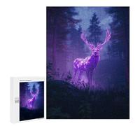 500 PCS Jigsaws Adults Puzzles Gifts Neon Deer in Forest Jigsaw for Adults Relax Games Home Decoration Birthday Present, Gifts, 500 PCS