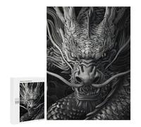 500 PCS Jigsaws Adults Puzzles Gifts Obsidian Chinese Dragon Jigsaw for Adults Relax Games Home Decoration Birthday Present, Gifts, 500 PCS