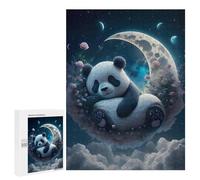 500 PCS Jigsaws Adults Puzzles Gifts Panda Dreams in Moonlight -1 Jigsaw Puzzle Relax Games Staycation Kill Time Birthday Present, Gifts, 500 PCS