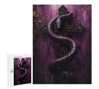 500 PCS Jigsaws Adults Puzzles Gifts Purple Snake on Gothic Cross Jigsaw for Adults Relax Games Home Decoration Birthday Present, Gifts, 500 PCS
