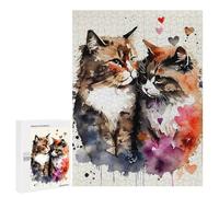500 PCS Jigsaws Adults Puzzles Gifts Romantic Cat Couple Puzzle for Adults Family Games Presents for Women Birthday Present, Gifts, 500 PCS