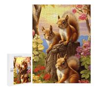 500 PCS Jigsaws Adults Puzzles Gifts Squirrels in Spring Blossoms Jigsaw Puzzle Relax Games Staycation Kill Time Birthday Present, Gifts, 500 PCS