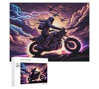 500 PCS Jigsaws Adults Puzzles Gifts Thunderstorm Motorcycle Ride Puzzle for Adults Family Games Presents for Women Birthday Present, Gifts, 500 PCS