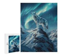 500 PCS Jigsaws Adults Puzzles Gifts Wolfs Northern Light Vigil Jigsaw for Adults Relax Games Home Decoration Birthday Present, Gifts, 500 PCS