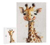 500 PCS Jigsaws Adults Puzzles Giraffe Watercolor Jigsaw for Adults Toy Wall Decor Perfect Decoration for Is Ideal As A Gift 500 PCS