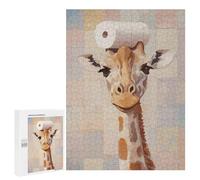 500 PCS Jigsaws Adults Puzzles Giraffe with Toilet Paper on Head Jigsaw Puzzle Family Game Analysis And Logic Parent-child Interaction 500 PCS