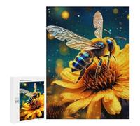 500 PCS Jigsaws Adults Puzzles Golden Bee on Sunflower Adult Puzzles DIY Toys But Fun And Humorous Unique Gifts for Birthday And Christmas 500 PCS