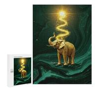 500 PCS Jigsaws Adults Puzzles Golden Elephant with Energy Beam Jigsaw Puzzle Family Game Analysis And Logic Parent-child Interaction 500 PCS