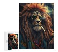 500 PCS Jigsaws Adults Puzzles Hippie Lion Smoking Jigsaw for Adults Hands-on Game Precision Cutting Parent-child Interaction 500 PCS