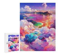 500 PCS Jigsaws Adults Puzzles Island Paradise Beyond The Clouds Adult Puzzles DIY Toys But Fun And Humorous Unique Gifts for Birthday And Christmas 500 PCS