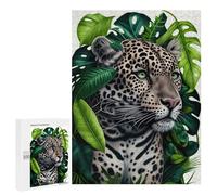 500 PCS Jigsaws Adults Puzzles Jaguar Face Jungle Animal Jigsaws for Adults Toy Wall Decor Home Decoration for Is Ideal As A Gift 500 PCS