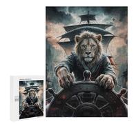 500 PCS Jigsaws Adults Puzzles Lion Captain at The Helm Adult Puzzles Relaxing Games Precision Cutting Unique Gifts for Birthday And Christmas 500 PCS
