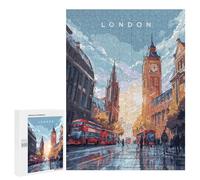 500 PCS Jigsaws Adults Puzzles London Cityscape with Big Ben Jigsaw Puzzle Family Game Analysis And Logic Parent-child Interaction 500 PCS