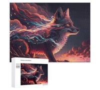 500 PCS Jigsaws Adults Puzzles Magical Fox with Electric Tail Jigsaws for Adults Hands-on Game Wall Decoration Birthday And Unique Gifts 500 PCS