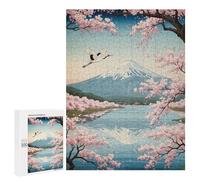 500 PCS Jigsaws Adults Puzzles Mount Fuji Cherry Blossoms Crane Jigsaws for Adults Toy Wall Decor Home Decoration for Is Ideal As A Gift 500 PCS