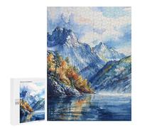 500 PCS Jigsaws Adults Puzzles Mountain Autumn Calm Jigsaws for Adults Relaxing Games Difficult Challenge Difficult And Challenge 500 PCS