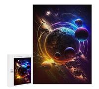 500 PCS Jigsaws Adults Puzzles Neon Cosmic Voyage Jigsaw for Adults Hands-on Game Precision Cutting Parent-child Interaction 500 PCS