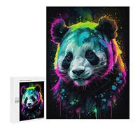 500 PCS Jigsaws Adults Puzzles Neon Panda Art Jigsaws for Adults Toy Wall Decor Home Decoration for Is Ideal As A Gift 500 PCS