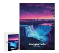 500 PCS Jigsaws Adults Puzzles Niagara Falls Night View Jigsaw for Adults Toy Wall Decor Perfect Decoration for Is Ideal As A Gift 500 PCS