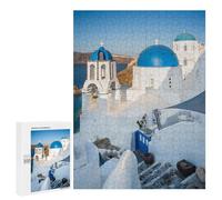500 PCS Jigsaws Adults Puzzles Oia Town Santorini Greece Jigsaws for Adults Relaxing Games Difficult Challenge Difficult And Challenge 500 PCS