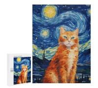 500 PCS Jigsaws Adults Puzzles Orange Tabby Cat Jigsaw for Adults Toy Wall Decor Perfect Decoration for Is Ideal As A Gift 500 PCS