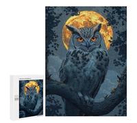 500 PCS Jigsaws Adults Puzzles Owl Under Full Moon Jigsaw for Adults Relax Games Birthday Present Birthday And Unique Gifts 500 PCS
