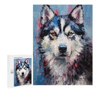 500 PCS Jigsaws Adults Puzzles Palette Husky Dog Painting Jigsaws for Adults Hands-on Game Wall Decoration Birthday And Unique Gifts 500 PCS