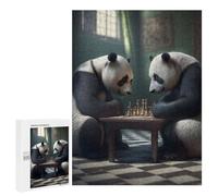500 PCS Jigsaws Adults Puzzles Pandas Playing Chess Adult Puzzles Relaxing Games Precision Cutting Unique Gifts for Birthday And Christmas 500 PCS