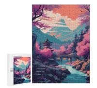500 PCS Jigsaws Adults Puzzles Pink Cherry Blossom Lake Jigsaw for Adults Relax Games Birthday Present Birthday And Unique Gifts 500 PCS