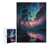 500 PCS Jigsaws Adults Puzzles Purple Blue Sky Over Lake Jigsaw for Adults Toy Wall Decor Perfect Decoration for Is Ideal As A Gift 500 PCS