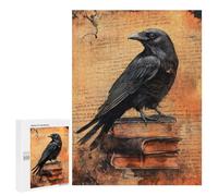 500 PCS Jigsaws Adults Puzzles Raven On Old Vintage Books Jigsaws for Adults Hands-on Game Wall Decoration Birthday And Unique Gifts 500 PCS