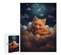 500 PCS Jigsaws Adults Puzzles Red Fox Dreaming Jigsaw for Adults Hands-on Game Precision Cutting Parent-child Interaction 500 PCS