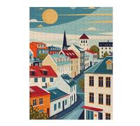 500 PCS Jigsaws Adults Puzzles Reykjavik Travel Poster Adult Jigsaw Puzzle Relax Games Difficult Challenge Birthday And Unique Gifts 500 PCS