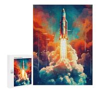 500 PCS Jigsaws Adults Puzzles Rocket Launch Into Space -1 Jigsaw for Adults Hands-on Game Precision Cutting Parent-child Interaction 500 PCS