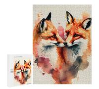 500 PCS Jigsaws Adults Puzzles Romantic Fox Couple Jigsaw for Adults Toy Wall Decor Perfect Decoration for Is Ideal As A Gift 500 PCS