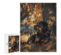 500 PCS Jigsaws Adults Puzzles Rottweiler Under A Tree Adult Puzzles Relaxing Games Precision Cutting Unique Gifts for Birthday And Christmas 500 PCS